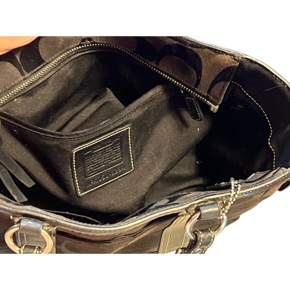 Vintage COACH Signature Black Jacquard Canvas Gallery Satchel Tote K05J-6234 - Picture 8 of 10